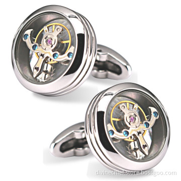 Make Custom Your Logo Metal Stainless Steel Mens Cufflinks For Suit Shirt